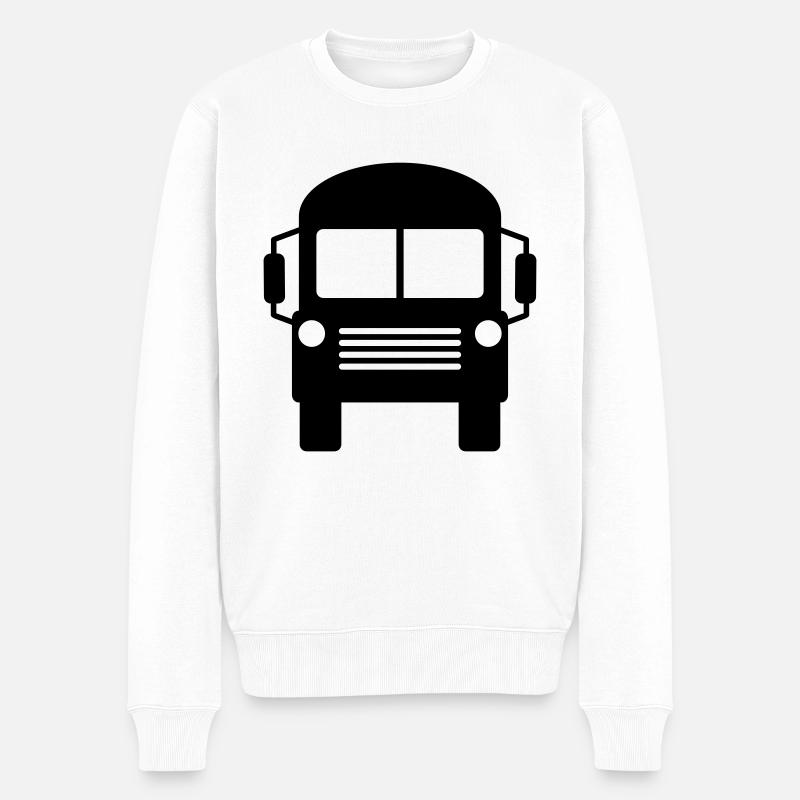 Schulbus Bus - Männer Premium Bio Pullover - Weiß