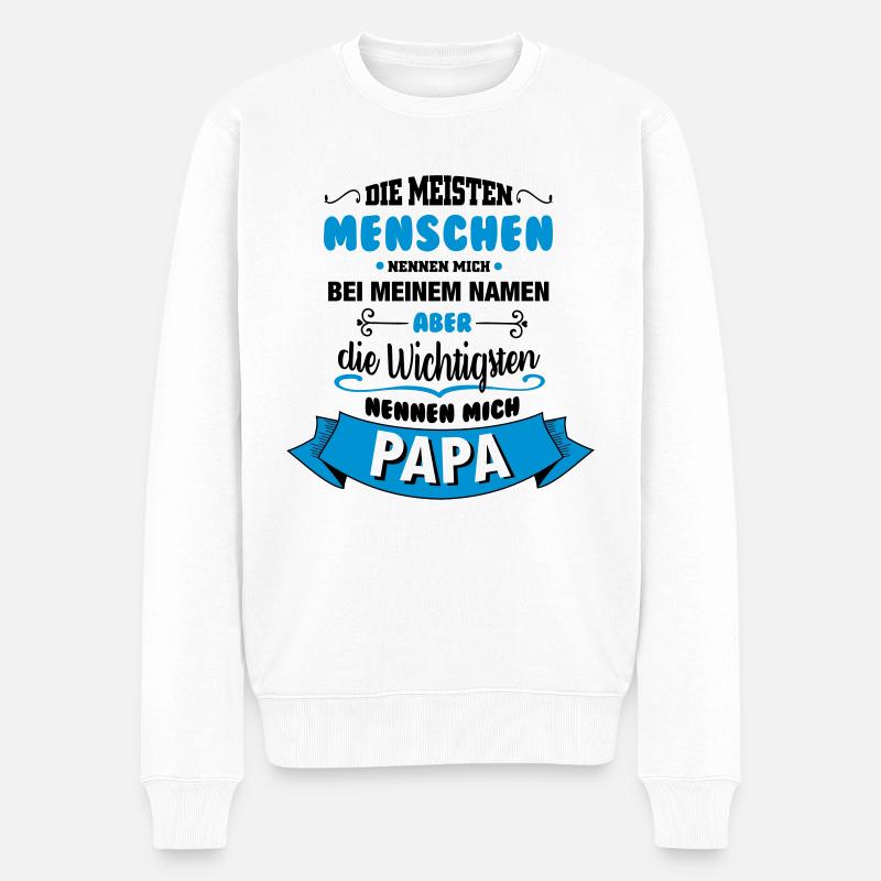 Beim Namen nennen - Papa - Männer Premium Bio Pullover - Weiß