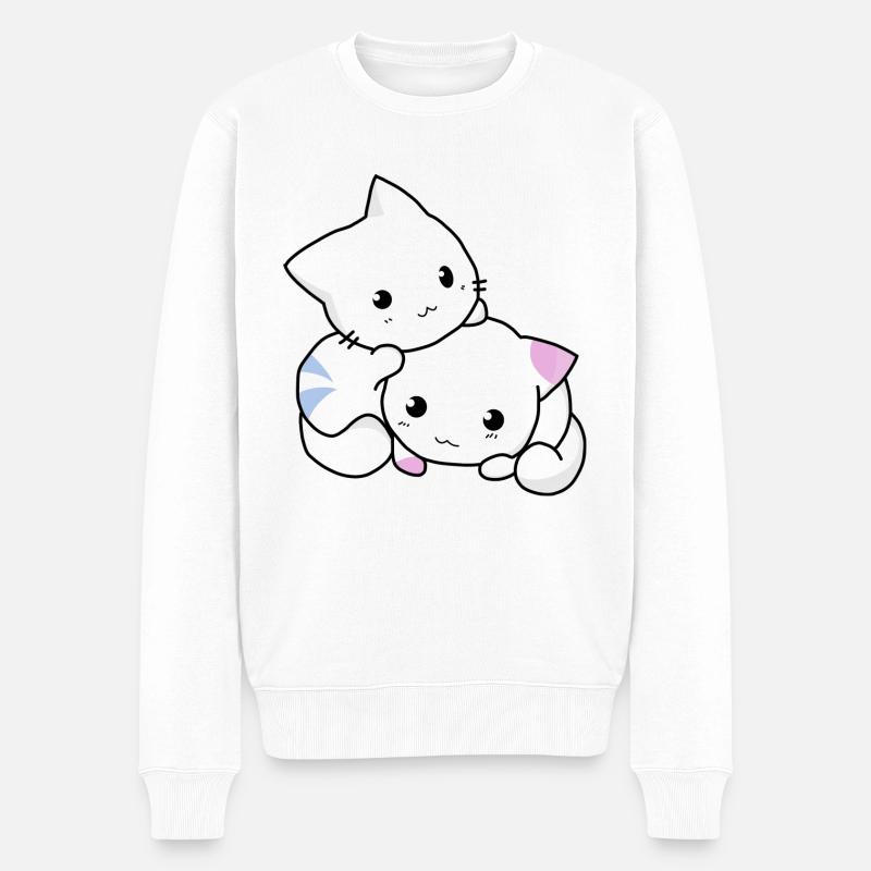 Deux petits chats - Pull Premium bio Homme - blanc