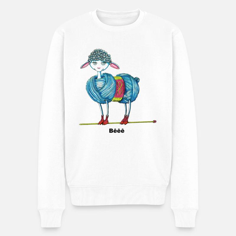 Ich liebe Stricken - Männer Premium Bio Pullover - Weiß