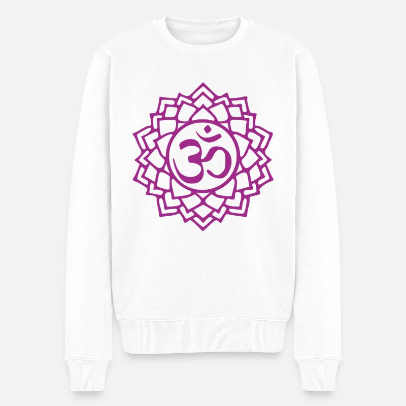 Kronenchakra - Männer Premium Bio Pullover - Weiß