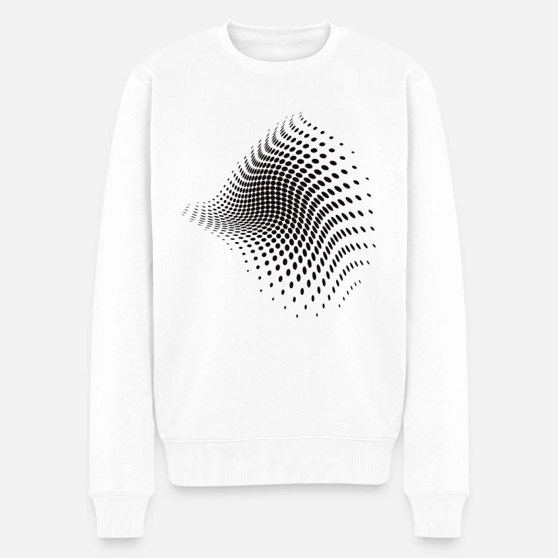Optical illusion pattern shapes geometry gift - Men's Premium Organic Jumper - white