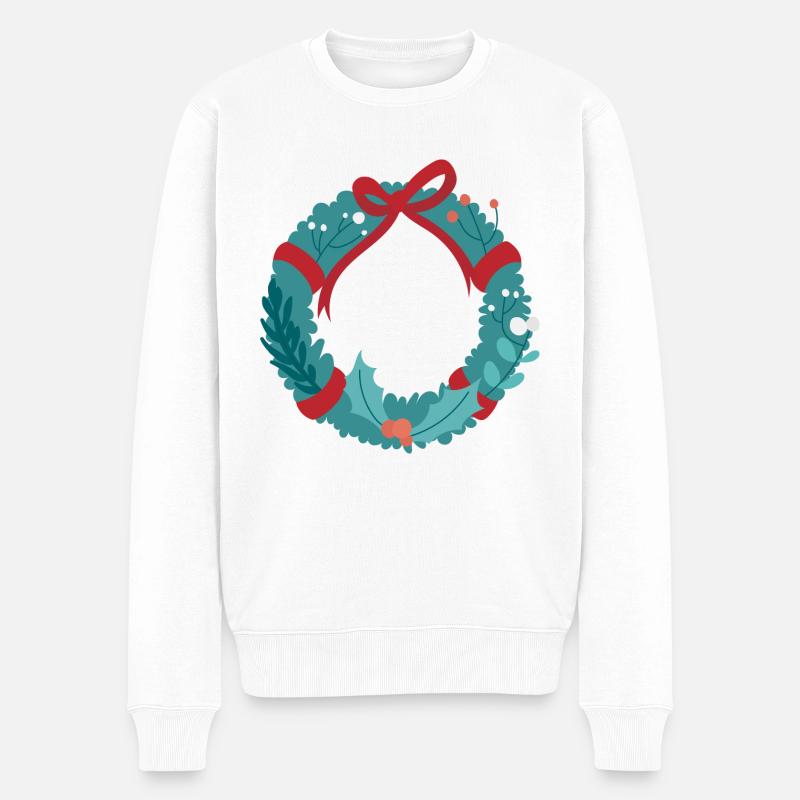 Guirlande de Noël - Pull Premium bio Homme - blanc