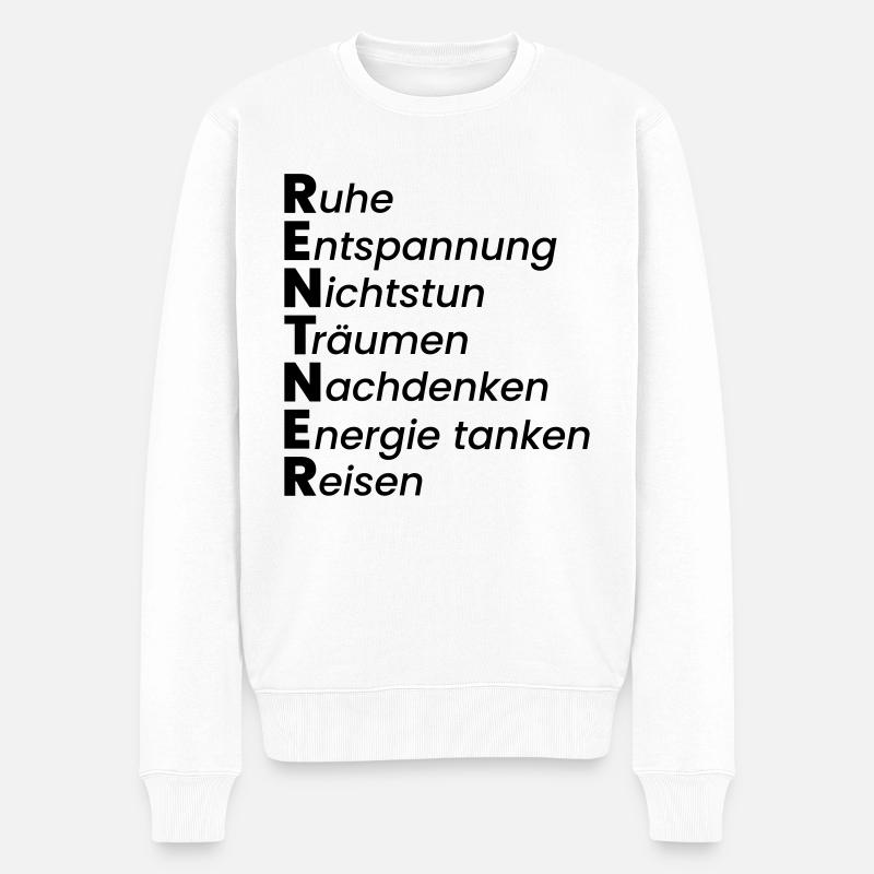 Rentner - Männer Premium Bio Pullover - Weiß