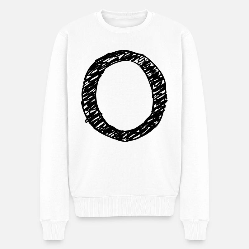 O - Männer Premium Bio Pullover - Weiß