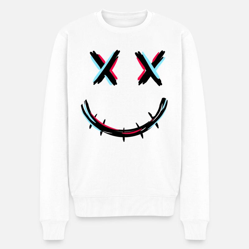 Fermeture à glissière bouche - Pull Premium bio Homme - blanc