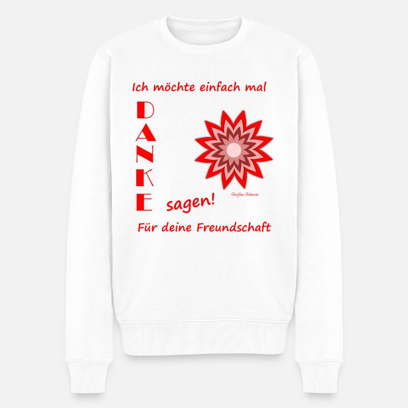 Danke für deine Freundschaft - Männer Premium Bio Pullover - Weiß