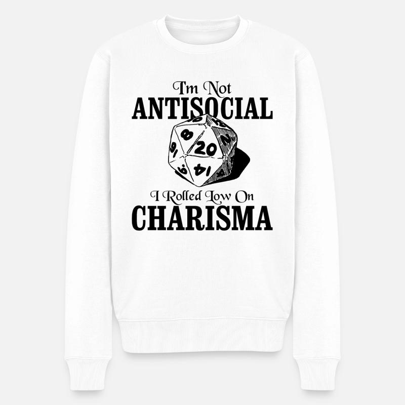 Spieleabend Low Charisma Rollenspiel - Männer Premium Bio Pullover - Weiß