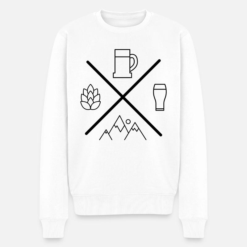 Bier - Männer Premium Bio Pullover - Weiß