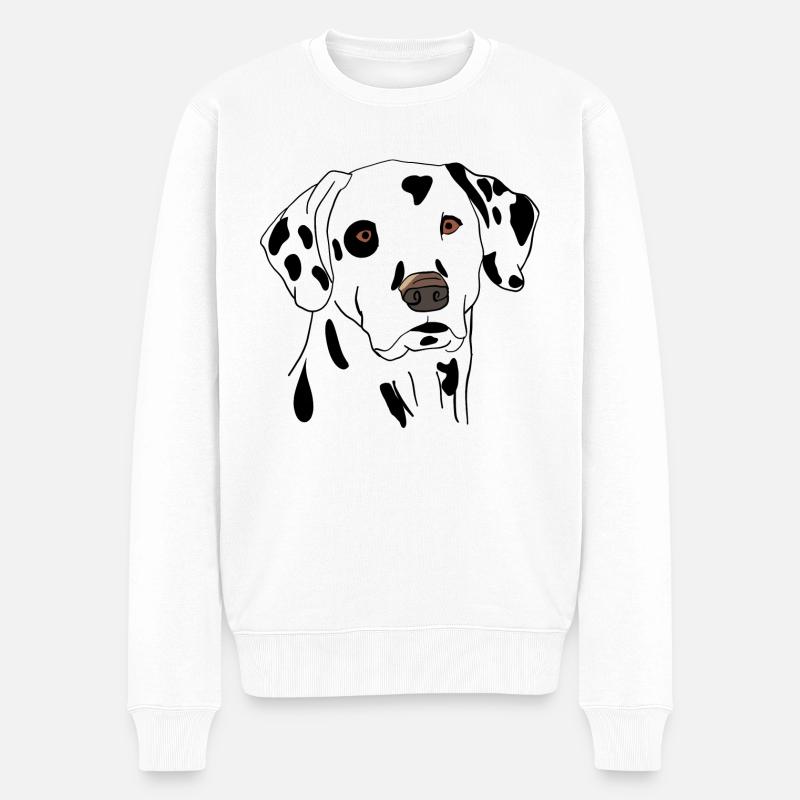 Dalmatiner - Männer Premium Bio Pullover - Weiß