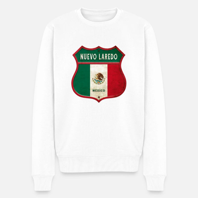 Nuevo Laredo Mexiko Wappen Design - Männer Premium Bio Pullover - Weiß