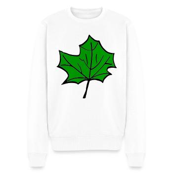Grünes Blatt - Männer Premium Bio Pullover - Weiß - Vorne - Thijin (182cm)