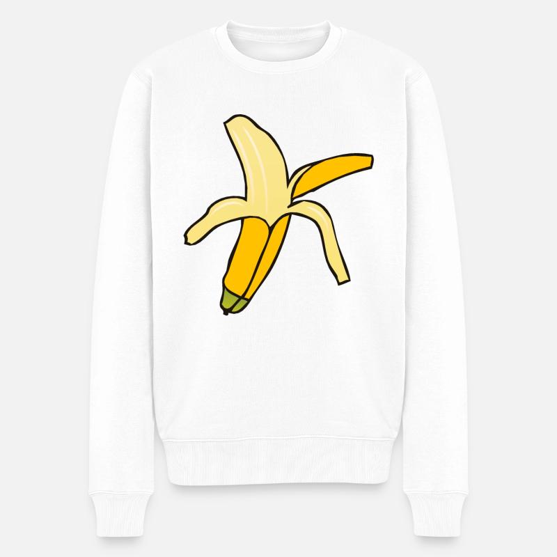 Banane - Männer Premium Bio Pullover - Weiß