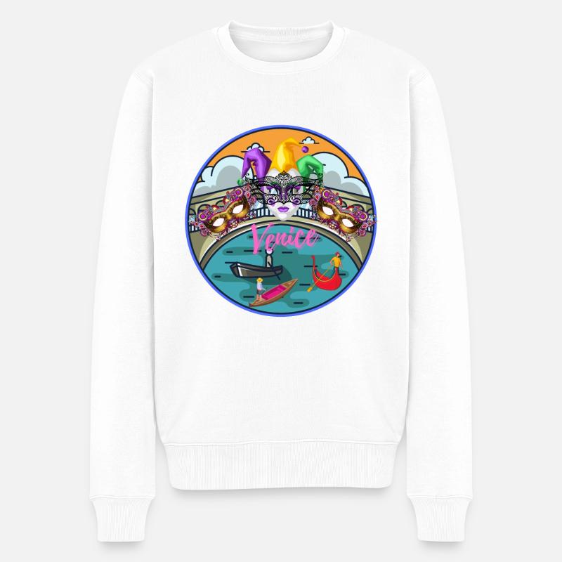 Venedig, Italien - Männer Premium Bio Pullover - Weiß