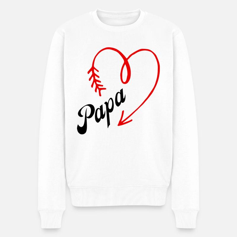 papa cœur - Pull Premium bio Homme - blanc