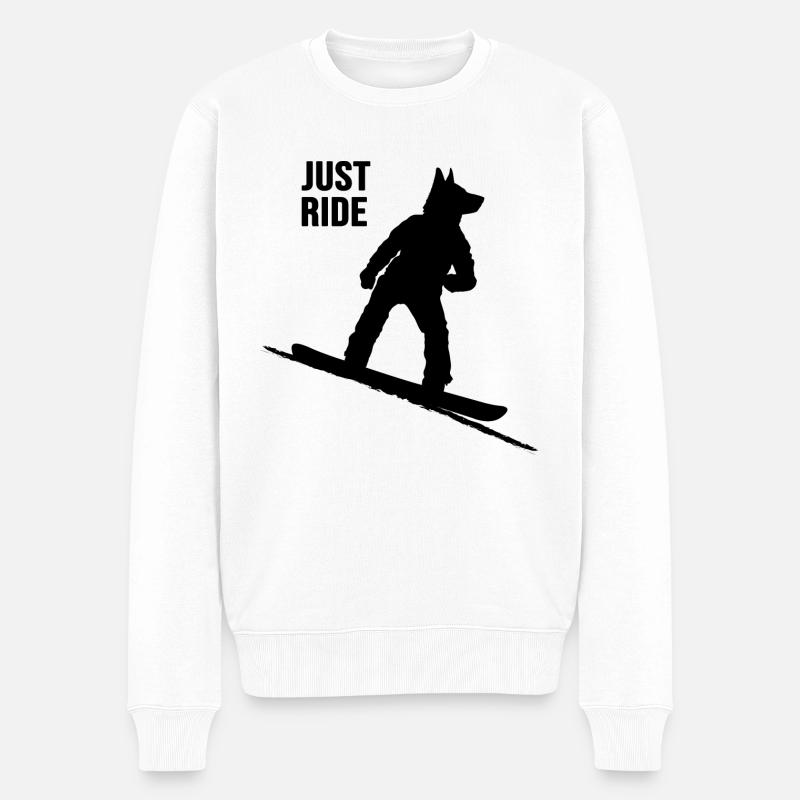 snowboarder "freestyle-snowboard-dog" softboot - Männer Premium Bio Pullover - Weiß