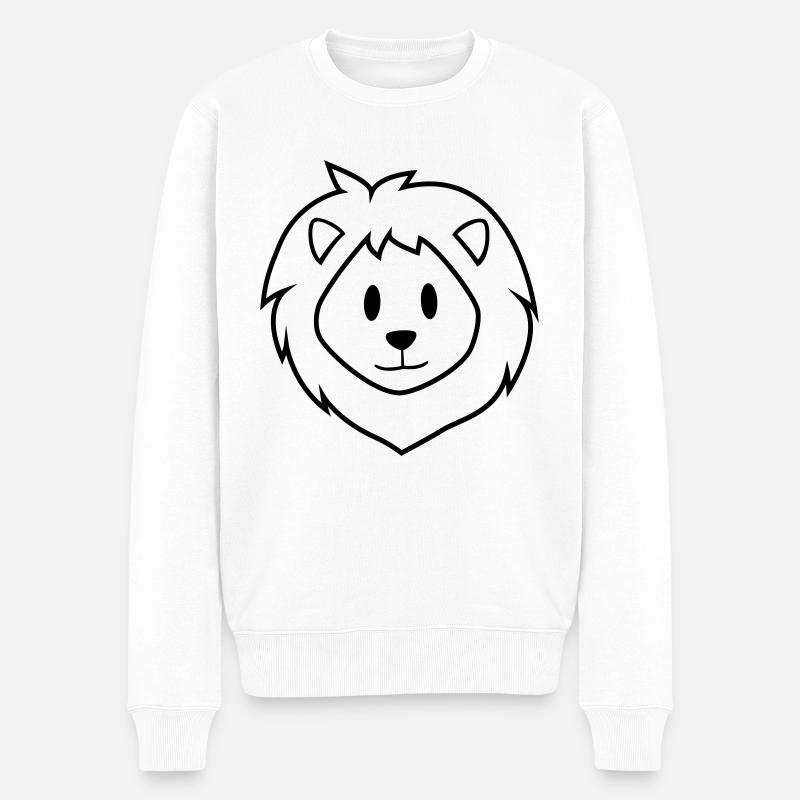 Braunschweiger Löwe - Männer Premium Bio Pullover - Weiß