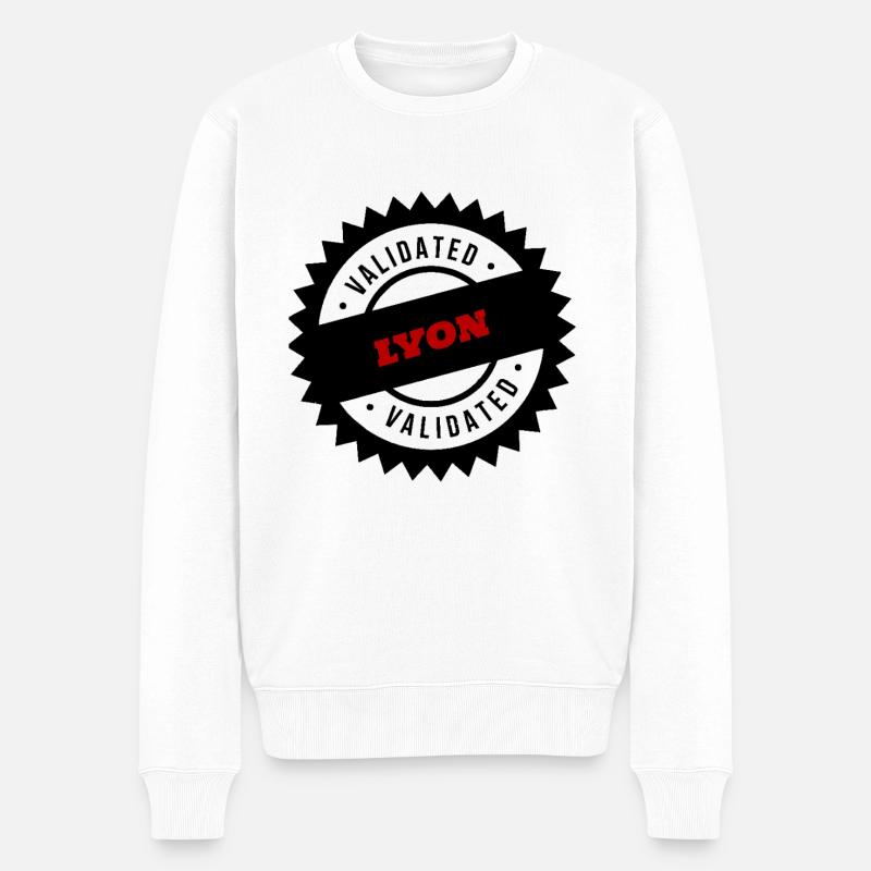 LYON city - Pull Premium bio Homme - blanc