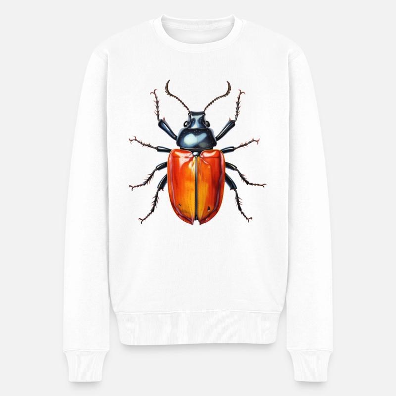 Frühlings- - Männer Premium Bio Pullover - Weiß