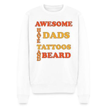 Awesome Dads Have Tattoos And Beard - Men's Premium Organic Jumper - white - Front - Thijin (182cm)