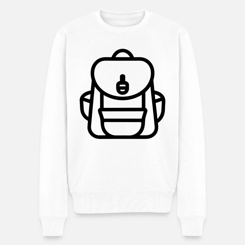 Rucksack - Männer Premium Bio Pullover - Weiß