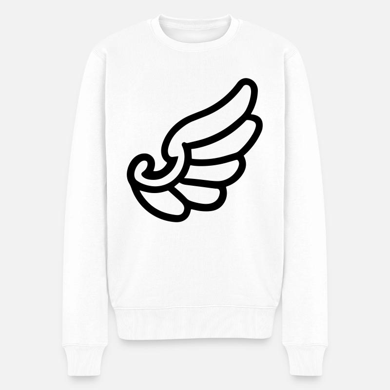 Engelsflügel - Männer Premium Bio Pullover - Weiß