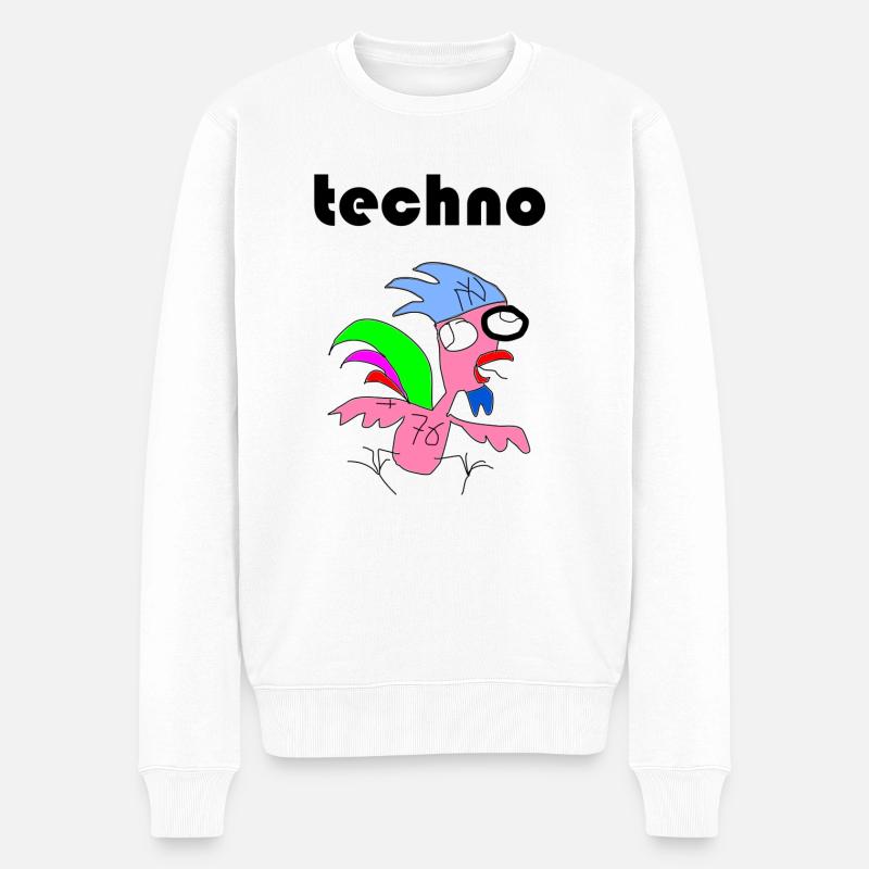 techno hahn - Männer Premium Bio Pullover - Weiß