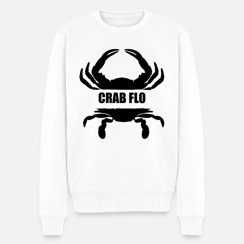 CRAB FLO - Pull Premium bio Homme - blanc