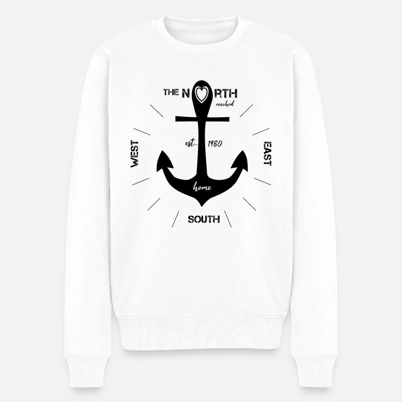Vacances North Anchor - Pull Premium bio Homme - blanc