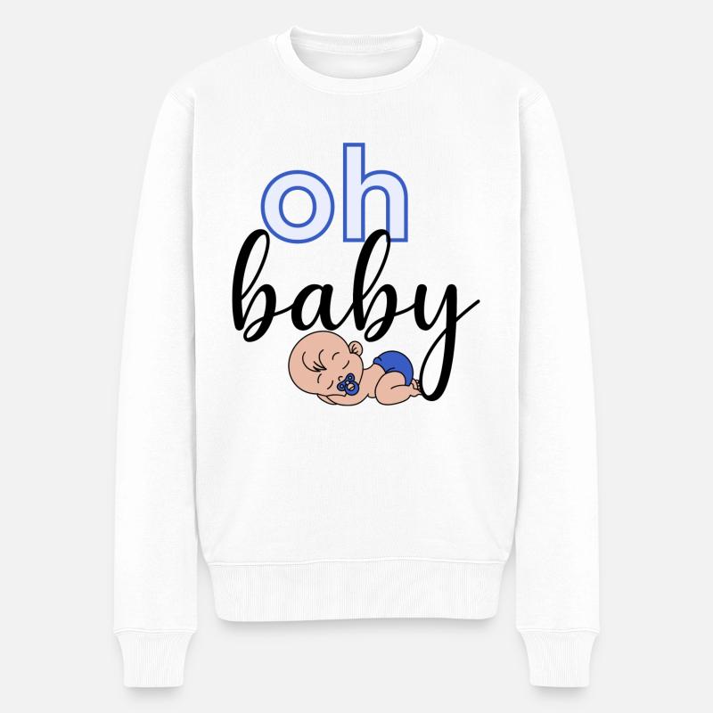Oh Baby - Männer Premium Bio Pullover - Weiß