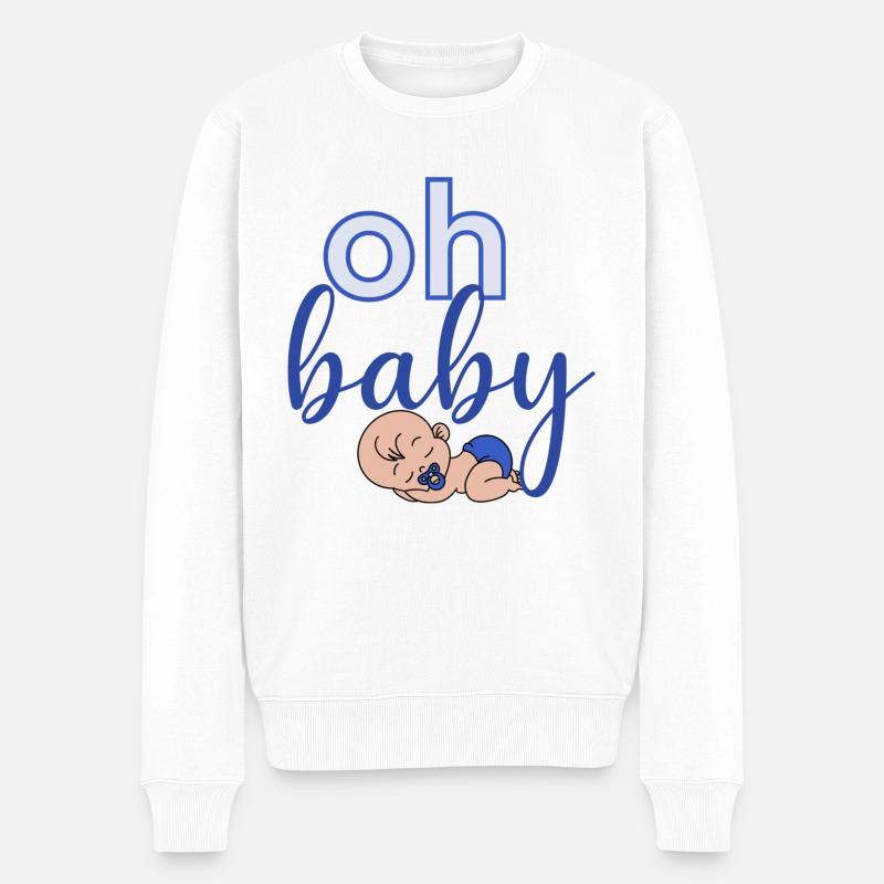 Oh Baby - Männer Premium Bio Pullover - Weiß