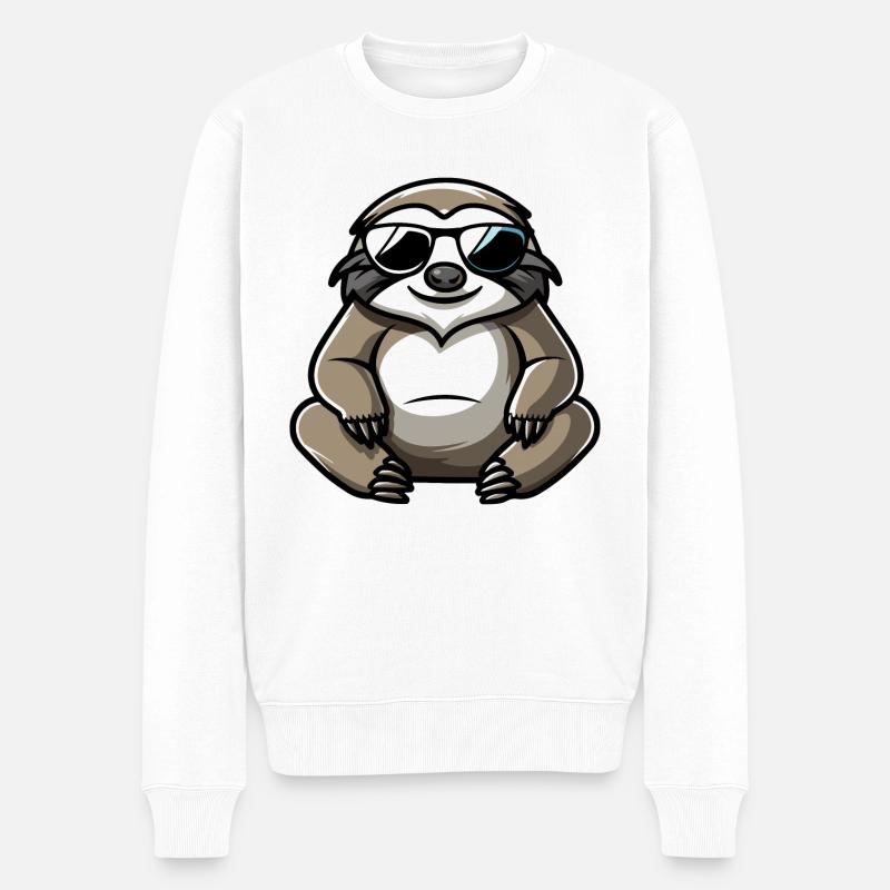 Sloth Comic Cool - Men's Premium Organic Jumper - white