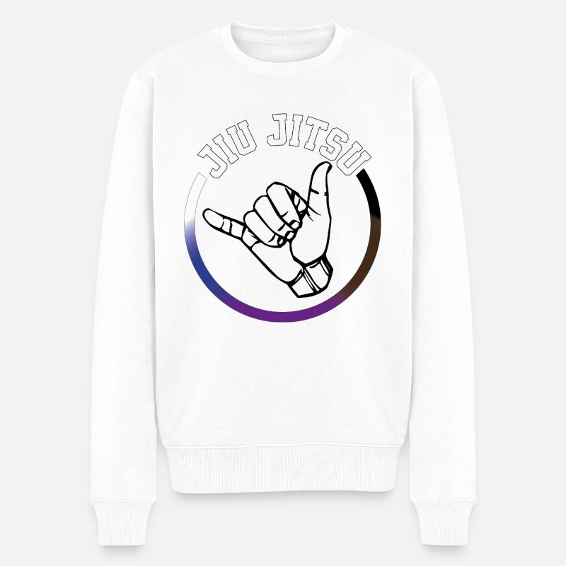 JiuJitsu Handshake/Shaka BJJ - Männer Premium Bio Pullover - Weiß