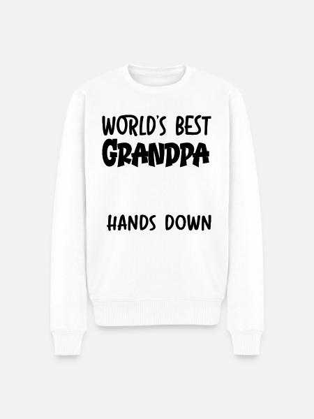 'S Werelds beste opa zonder twijfel - Mannen Premium Bio sweater - wit