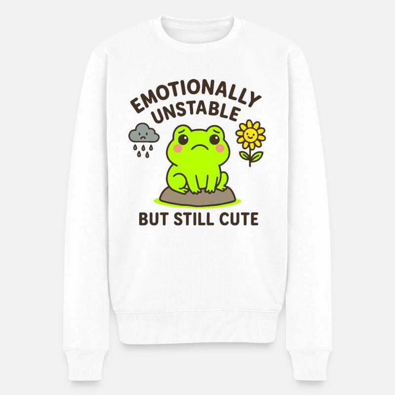 émotionnellement instable - mais toujours mignon - Pull Premium bio Homme - blanc
