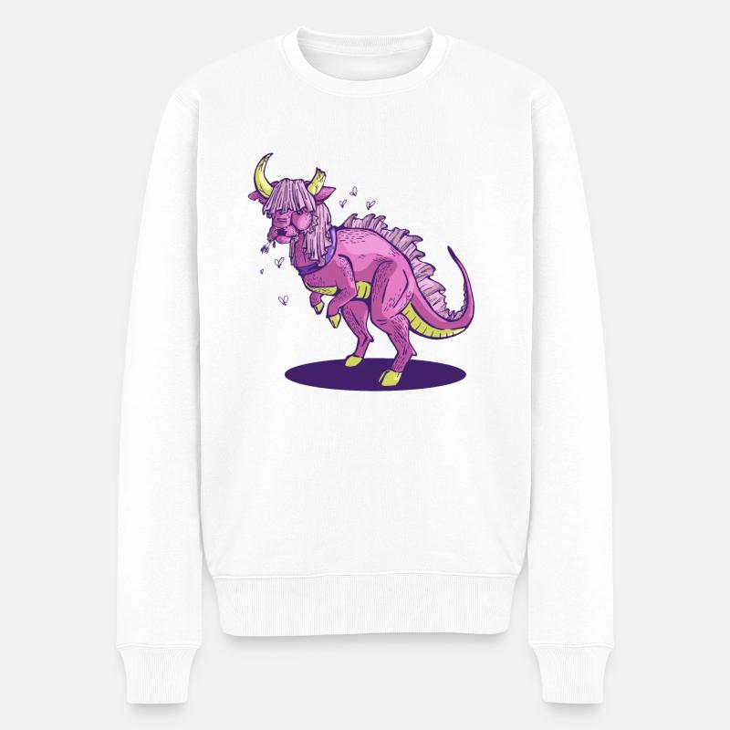 Jurassic Cow - Männer Premium Bio Pullover - Weiß