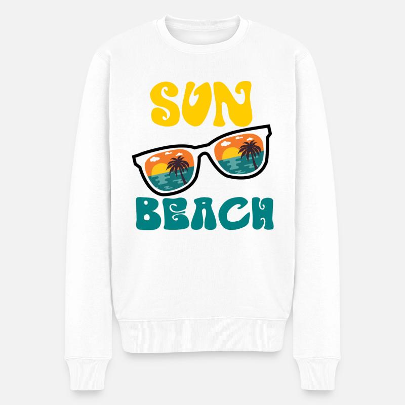 Sonnenstrand - Männer Premium Bio Pullover - Weiß