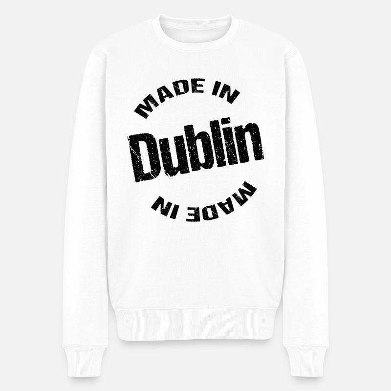 Hergestellt in Dublin - Männer Premium Bio Pullover - Weiß