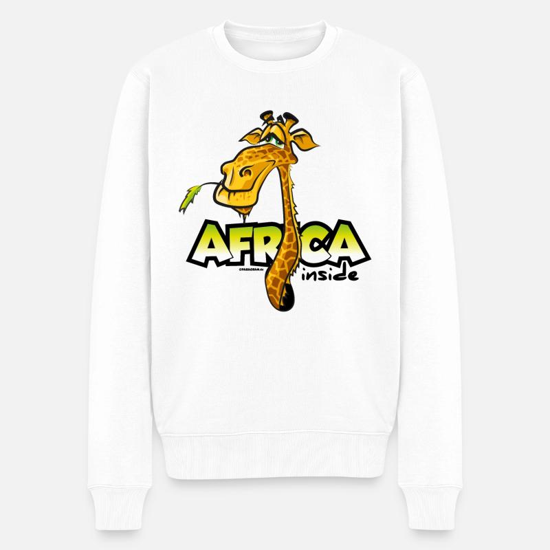 lustige Giraffe Afrika inside Kenia Safari - Männer Premium Bio Pullover - Weiß