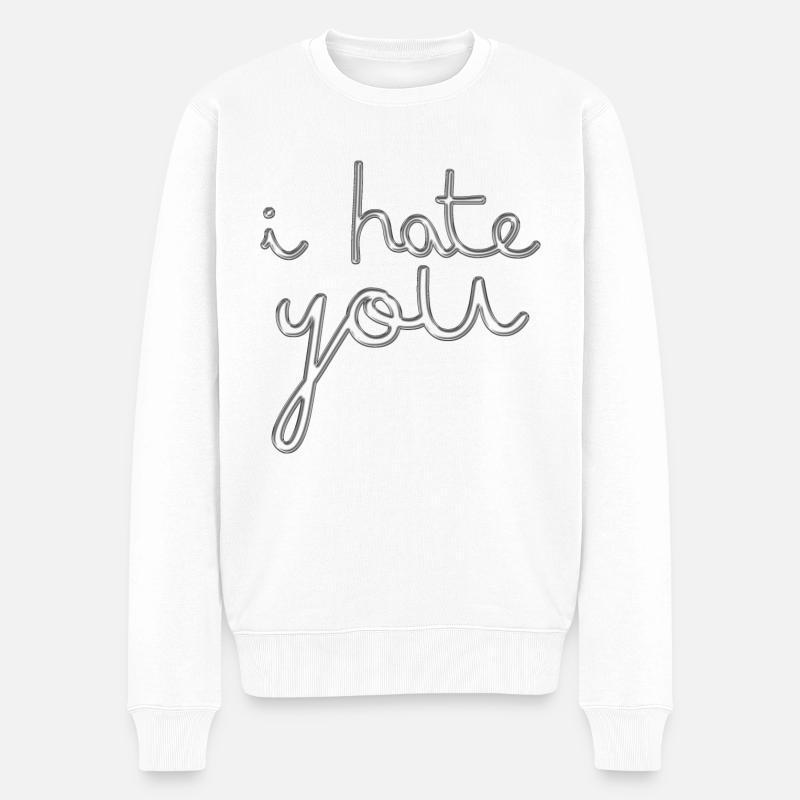 Je te hais - Pull Premium bio Homme - blanc