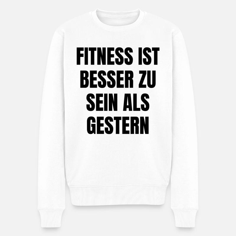 Besser als gestern - Männer Premium Bio Pullover - Weiß