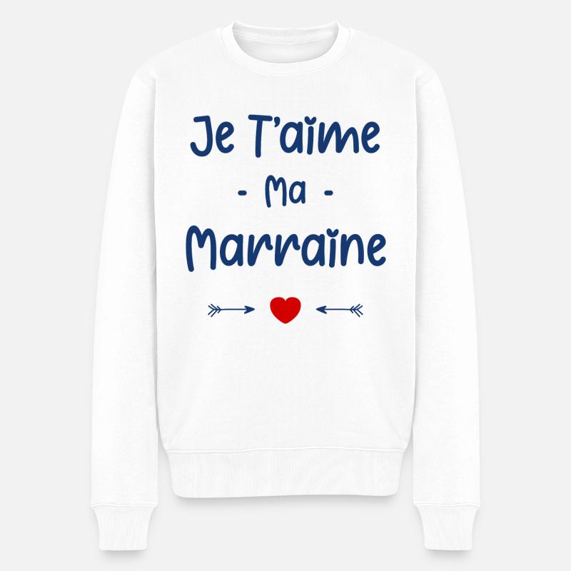 Je t'aime ma Marraine - Pull Premium bio Homme - blanc