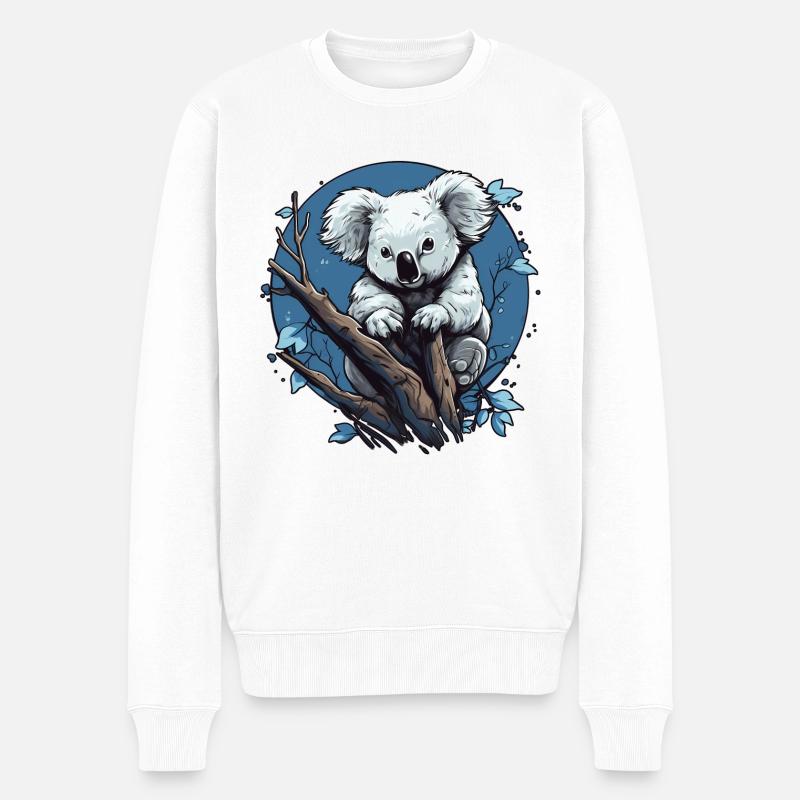 Süßer Koala - Männer Premium Bio Pullover - Weiß