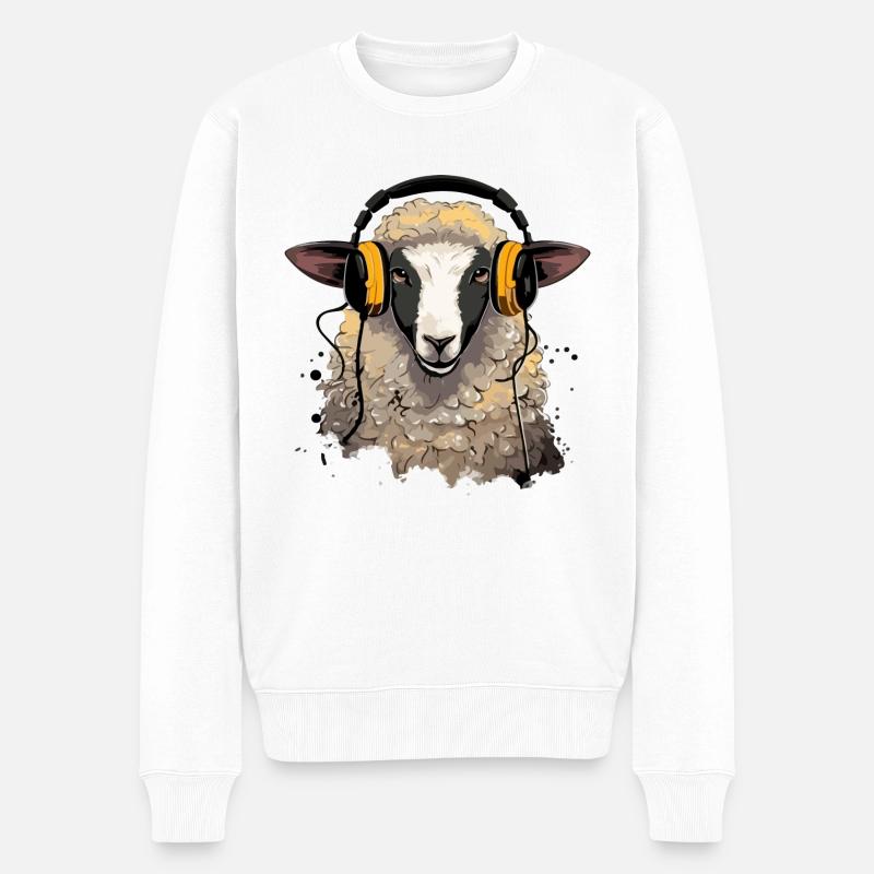 Beki le mouton audiophile - Pull Premium bio Homme - blanc