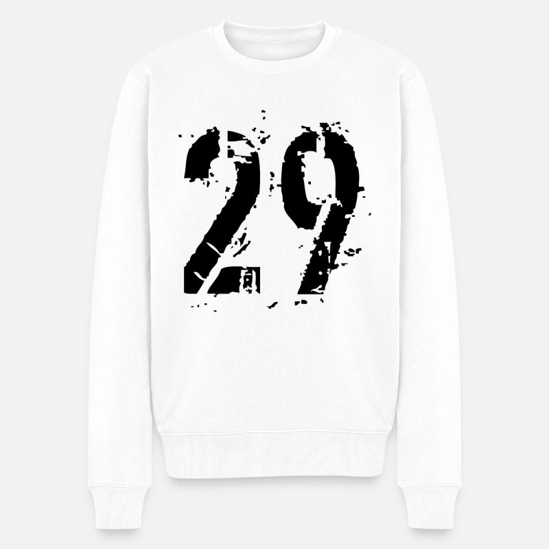 29 Nummer 29 - Männer Premium Bio Pullover - Weiß