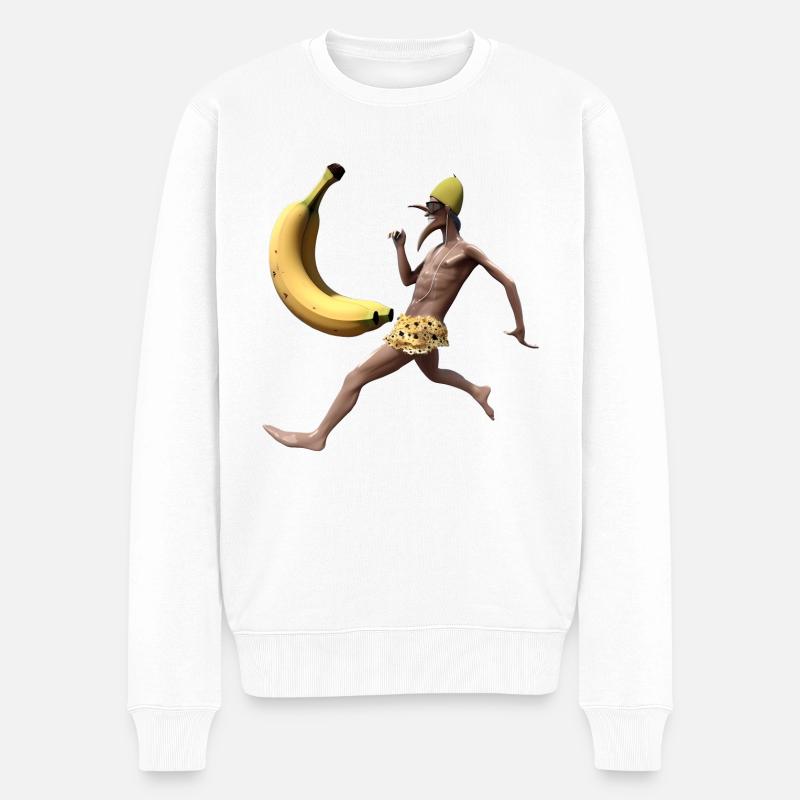 BANANE - Männer Premium Bio Pullover - Weiß