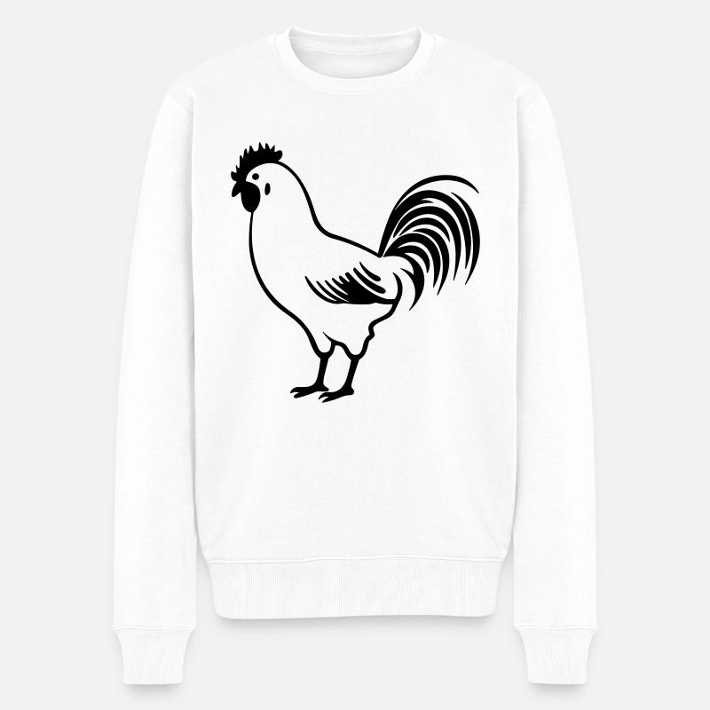 Huhn - Männer Premium Bio Pullover - Weiß