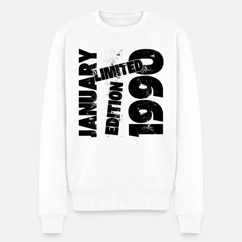 JANUAR LIMITIERTE AUFLAGE 1990 - Männer Premium Bio Pullover - Weiß