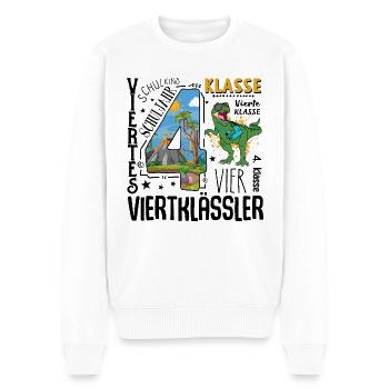 T-Rex Dino de 4e année - Pull Premium bio Homme - blanc - Devant - Thijin (182cm)
