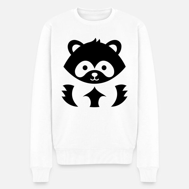 Kleiner Panda - Männer Premium Bio Pullover - Weiß